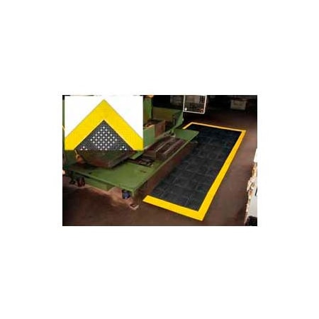 Superior Mfg Group, Notrax NoTrax Diamond Flex-Lok Anti Fatigue Drainage Mat 1in Thick 4' x 6' Black/Yellow 620S4872BY